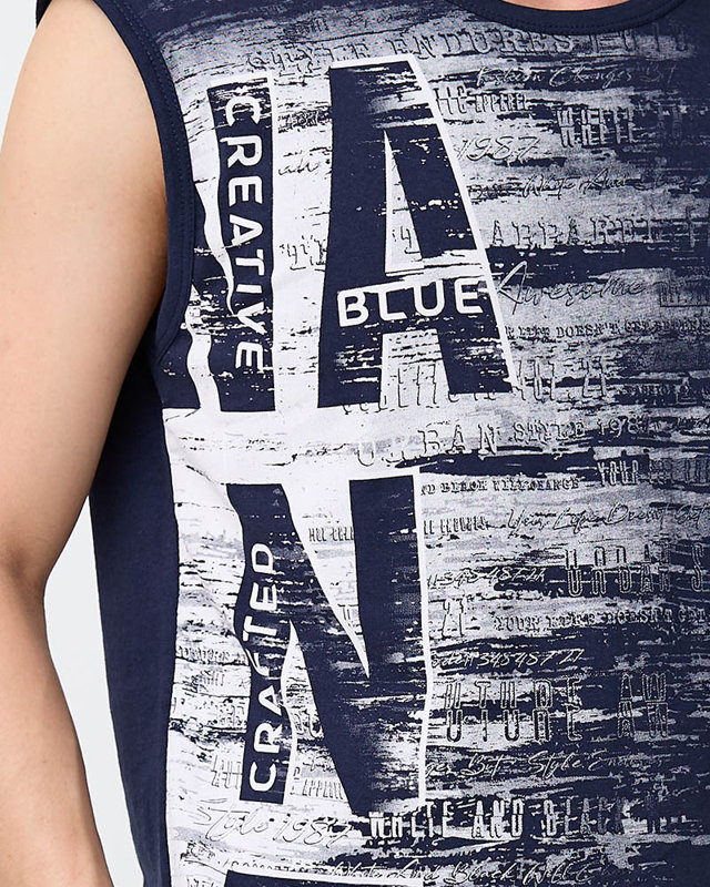 Pánske námornícke tričko bez rukávov s potlačou - Oblečenie