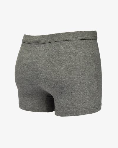 Royalfashion Tmavosivé pánske boxerky s nášivkou