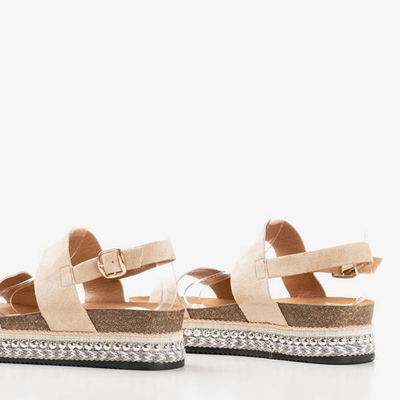 Sandály s platformou Beige Robin - Obuv 1