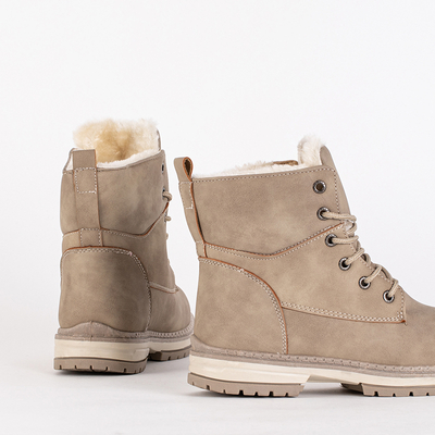 Dámske béžové matné čižmy Misqa- Obuv