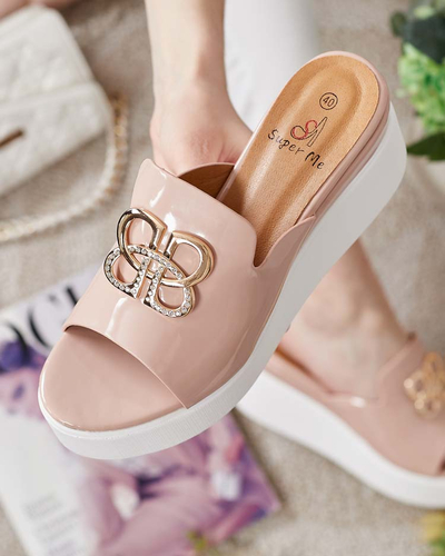 Royalfashion Lakované dámske žabky na Sailla