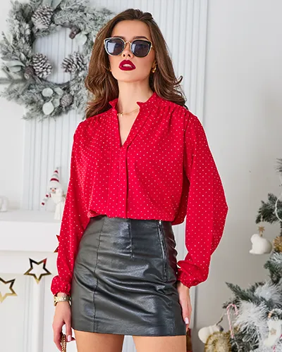 Royalfashion Dámska košeľa s kryštálmi