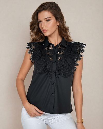 Royalfashion Dámska čipkovaná košeľa
