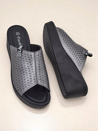 Royalfashion Ženski natikači s peto Luna Wedge