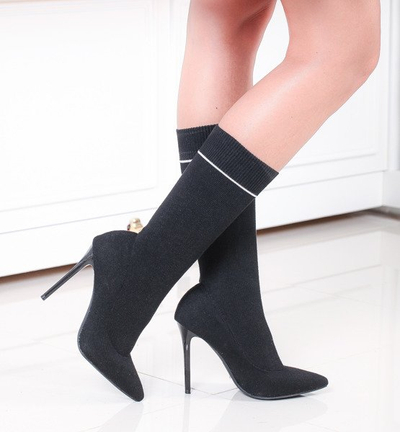 OUTLET Čierne čižmy a'la sock Carmen - Obuv