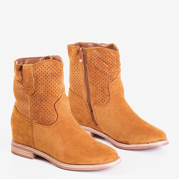 Hnedé kovbojské topánky na zakrivenom klíne Taize - Obuv