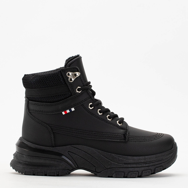 OUTLET Čierne dámske snehule na platforme Zuriel - Obuv