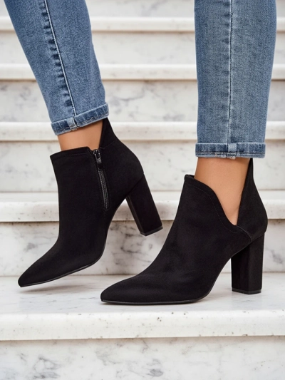 Čierne dámske členkové topánky strihu Alania - Obuv