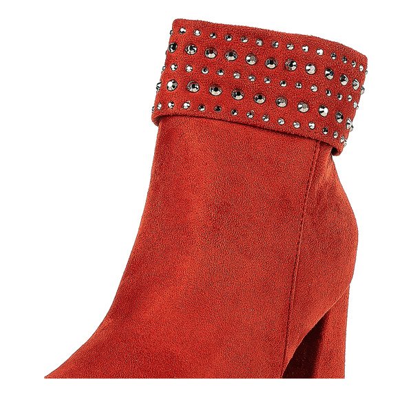 Ciemnopomarańczowe botki na słupku Britani - Obuwie