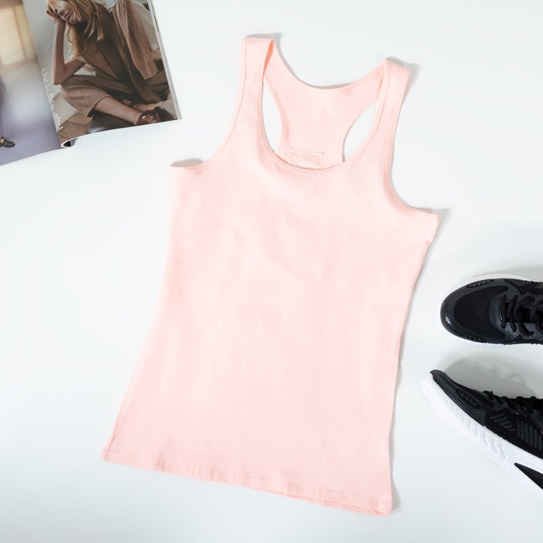 Dámske ružové tričko so širokými ramienkami - Oblečenie