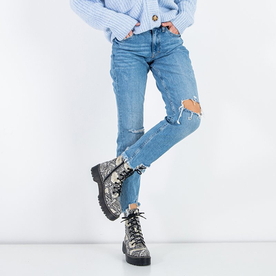 Dámske ploché lodičky z hadej kože Chic Glam - topánky