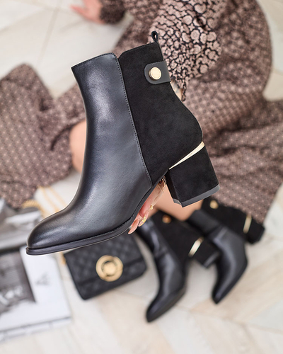 Royalfashion Čierne dámske čižmy na nízkom podpätku Dogdas