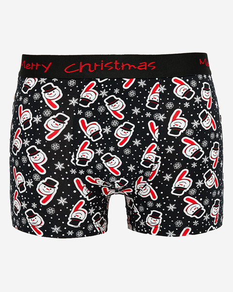 Royalfashion Vianočné čierne pánske boxerky