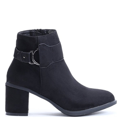 Czarne botki na słupku Isabelle - Obuwie