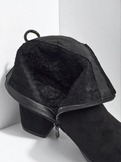 Ženski gležnarji iz eko semiša s peto Ornella