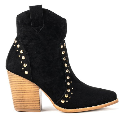 Čierne kovbojské topánky na vysokom stĺpiku Gana - Obuv