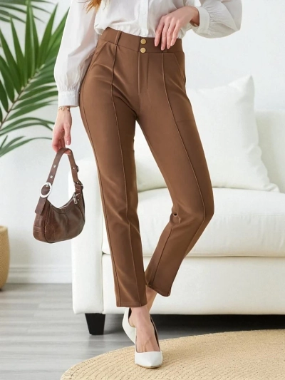 Royalfashion Dámske treggings s dekoračnými gombíkmi