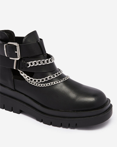 OUTLET Dámske čižmy s výrezmi v čiernej farbe Setica - Obuv