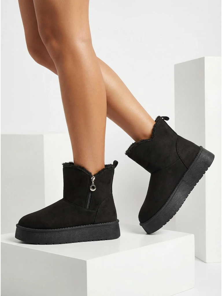 Ženski gležnjarji Aurora Črni Iz Ekološkega Usnja za Zimo