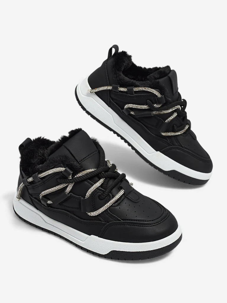 Ženske Superge Luna Črne iz Ekološkega Usnja za Vsak Dan