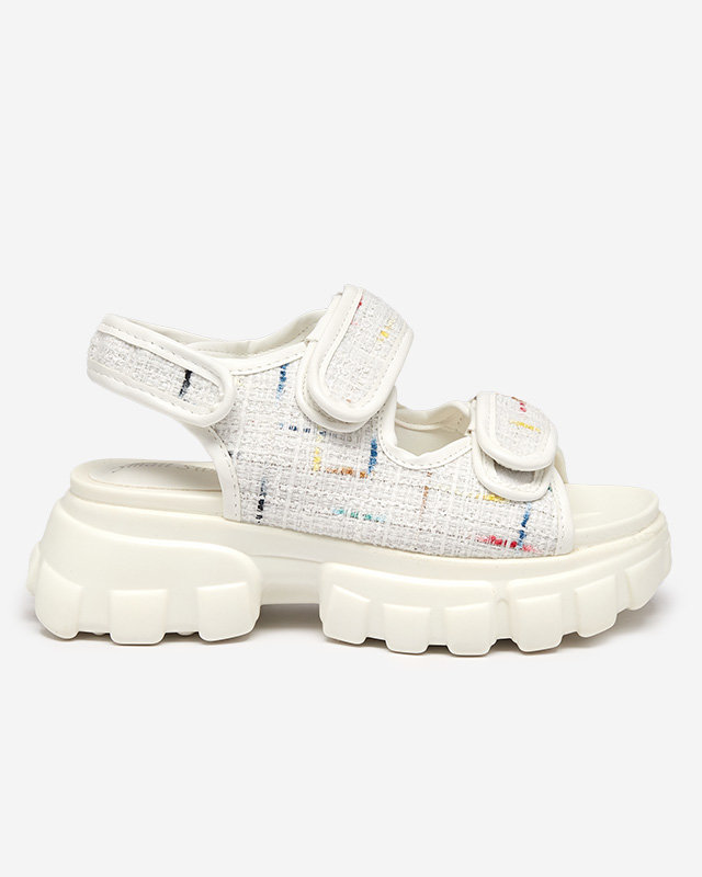 Dámske biele látkové sandále Pungia - Obuv