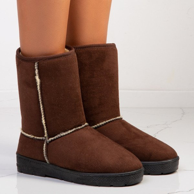 Hnědé sněhové boty izolované ovčí kůží Cruzita - Obuv