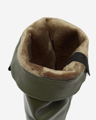 Dámske nadkolienky z ekokože tmavozelenej farby Orikas - Obuv