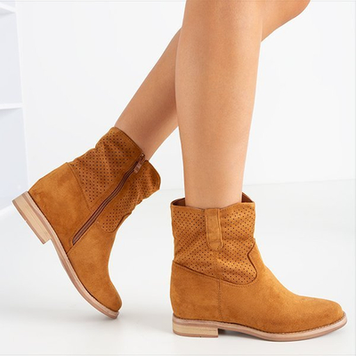 Hnedé kovbojské topánky na zakrivenom klíne Taize - Obuv