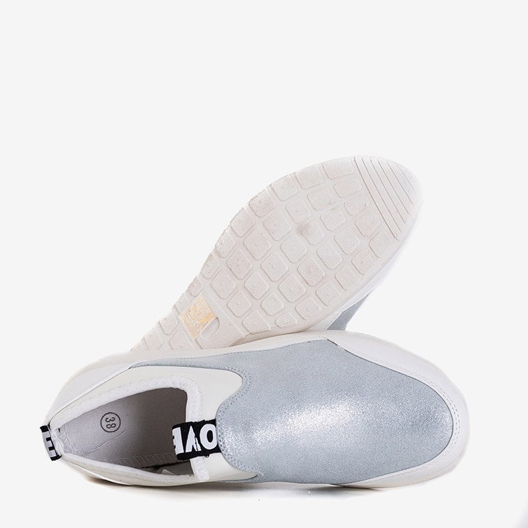 Biele a strieborné dámske športové topánky Jadena - Obuv