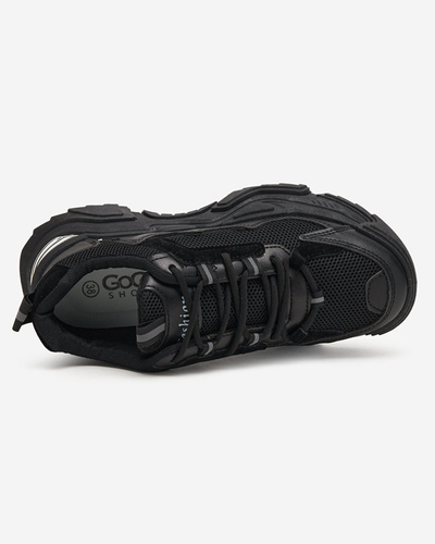 OUTLET Čierne dámske športové topánky tenisky so sieťovinou Dewinso - Obuv