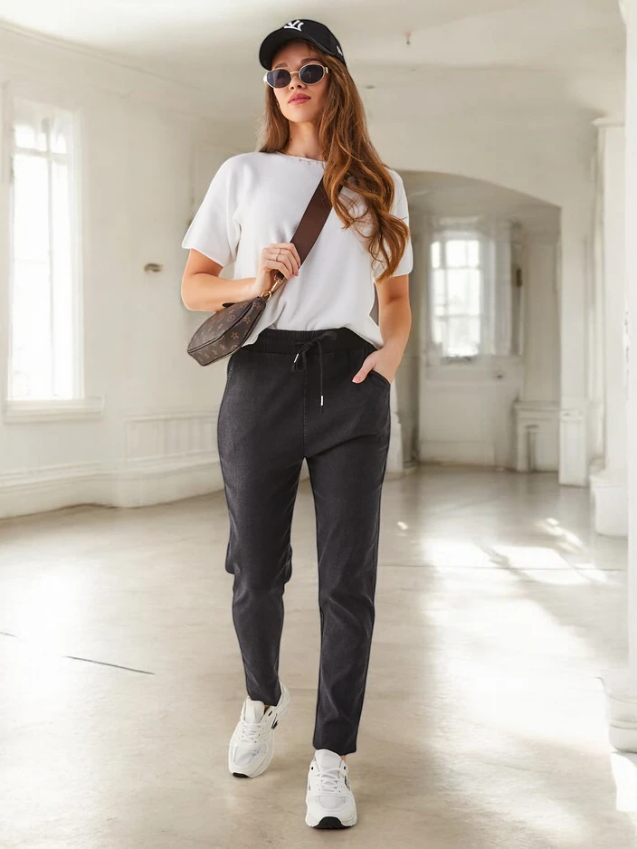 Royalfashion Bavlnené dámske treggingové nohavice