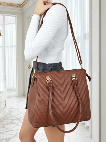 Ženska shopper torbica iz eko usnja z reliefom Corvella