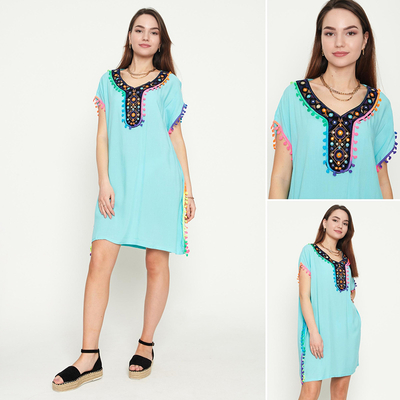 Dámska mätová letná plážová tunika so strapcami - Oblečenie