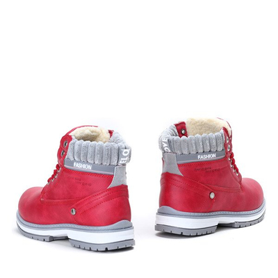 Ocieplane trapery w kolorze czerwonym Delia - Obuwie