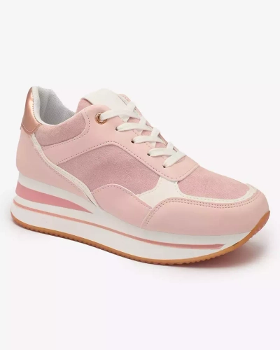 OUTLET Ružové dámske športové tenisky s platformovým podpätkom Aqosda- Obuv