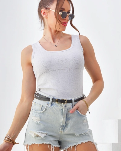 Kráľovská móda Bavlnený dámsky bezrukávový top s malými srdiečkami