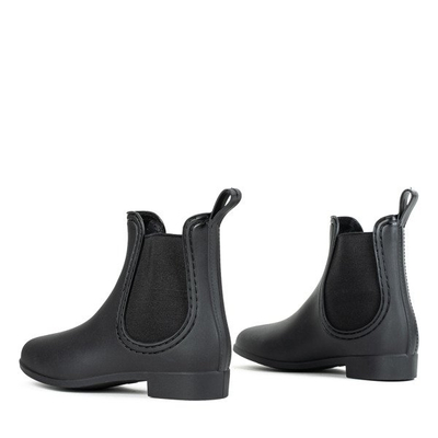 Czarne niskie kalosze z matowej gumy Matia - Obuwie