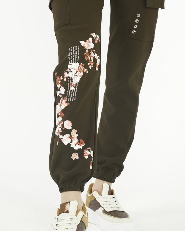 Dámske cargo nohavice, zelené - Oblečenie