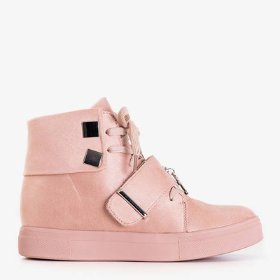 Ružové dámske tenisky na vnútornom klinovom podpätku s topánkami Primidi