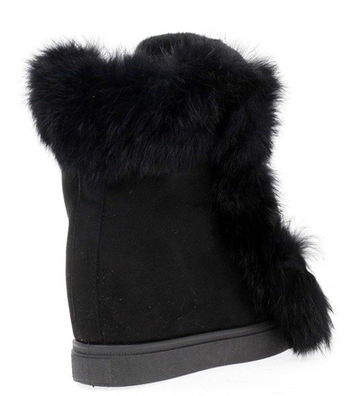 Czarne sneakersy z futerkiem Majolela - Obuwie