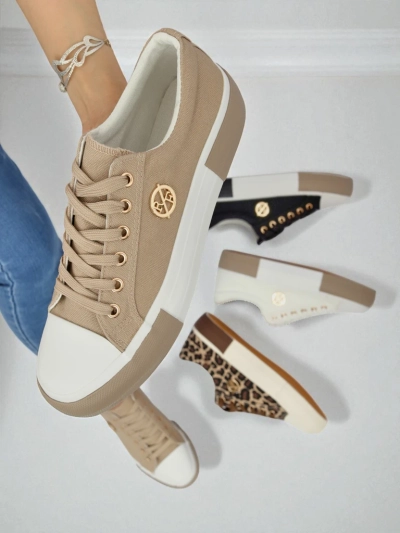 Béžové dámske plátené tenisky Aurelio