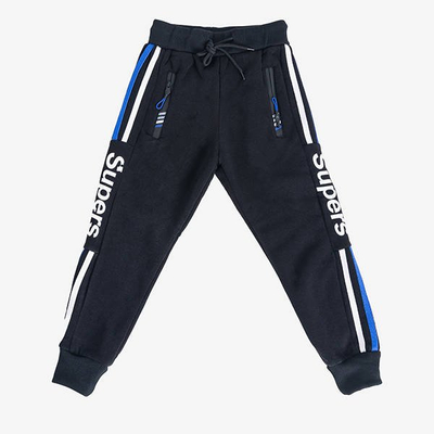 Chlapčenské čierne tepláky - nohavice