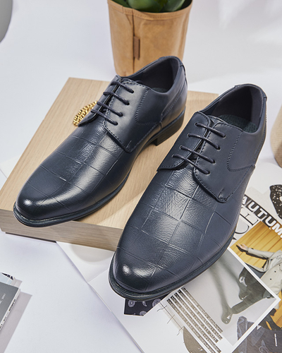 Elegantné pánske poltopánky Elfobs v námorníckej modrej farbe - Obuv