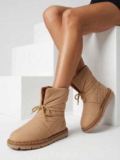 Royalfashion Dámske snehové čižmy v hnedej farbe Nevonsis