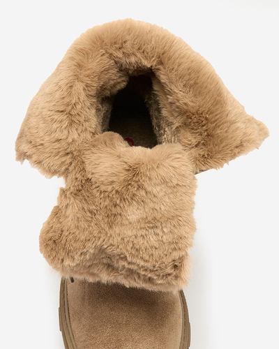 Royalfashion Svetlohnedé dámske šnurovacie čižmy Cavenma