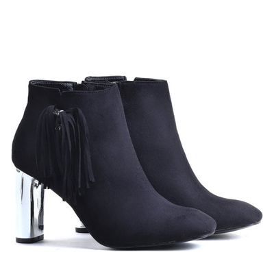 Czarne botki z frędzelkami Rachael - Obuwie