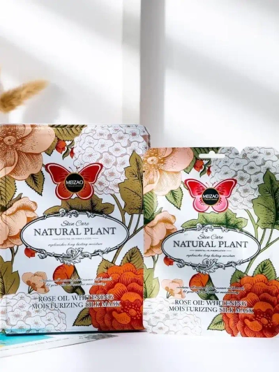 Prírodná rastlina - Sada séra s ceramidmi a masky s ružou 6g+36g x 10ks