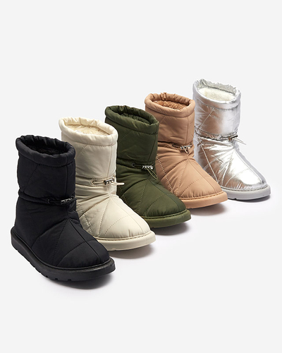 Strieborné dámske zateplené topánky a'la snow boots Kaliolen - Obuv
