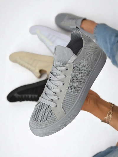 Androsia Gray Sneakers – Stilski športni čevlji z ravnim podplatom za poletje in pomlad