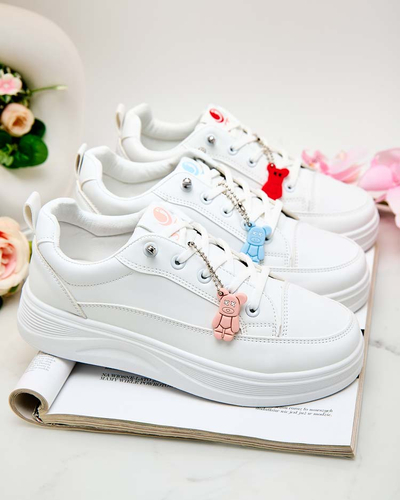 Biele tenisky na platforme s kľúčenkou Street Spirit